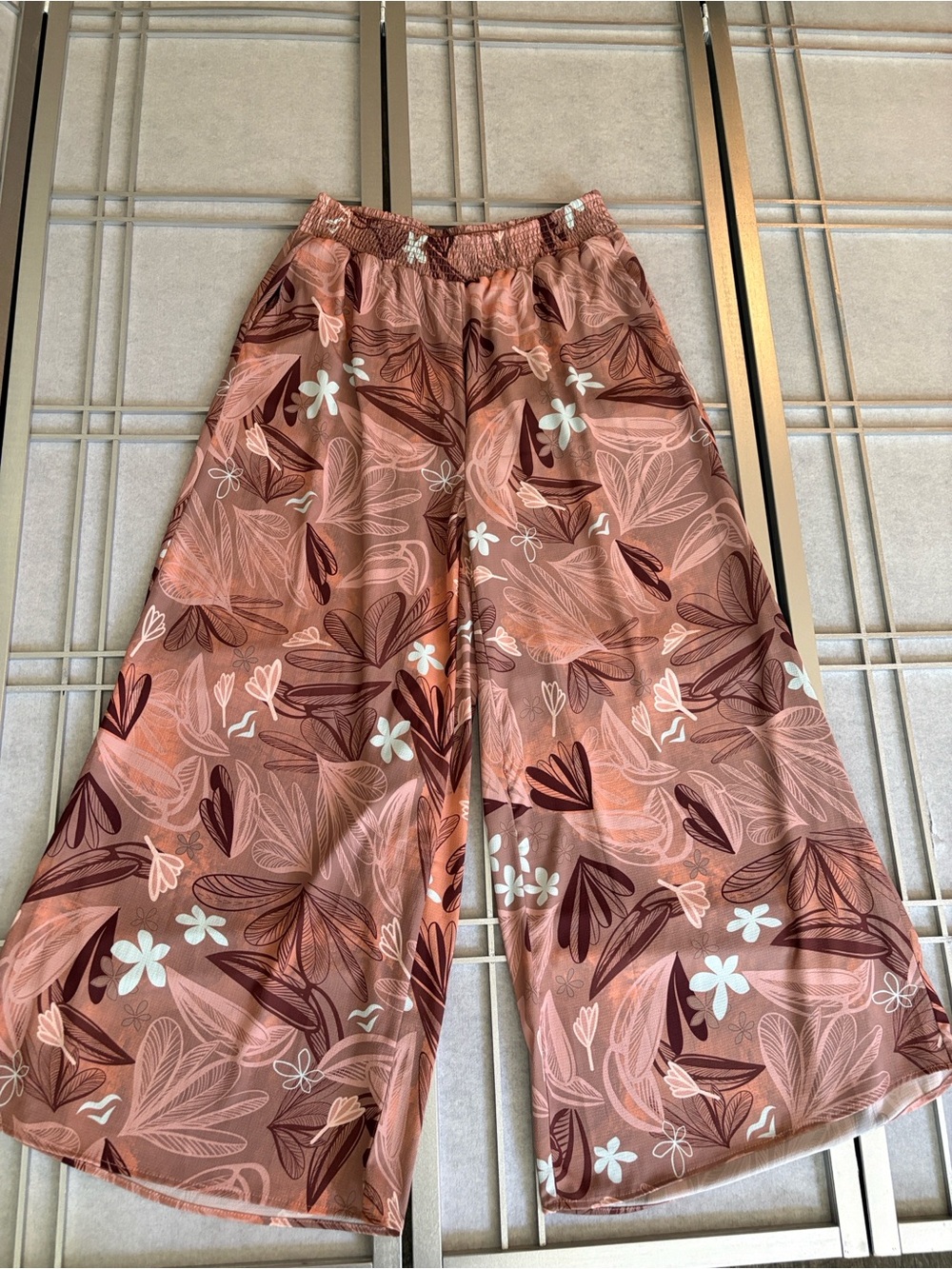 Wide-Leg Floral Palazzo Pants